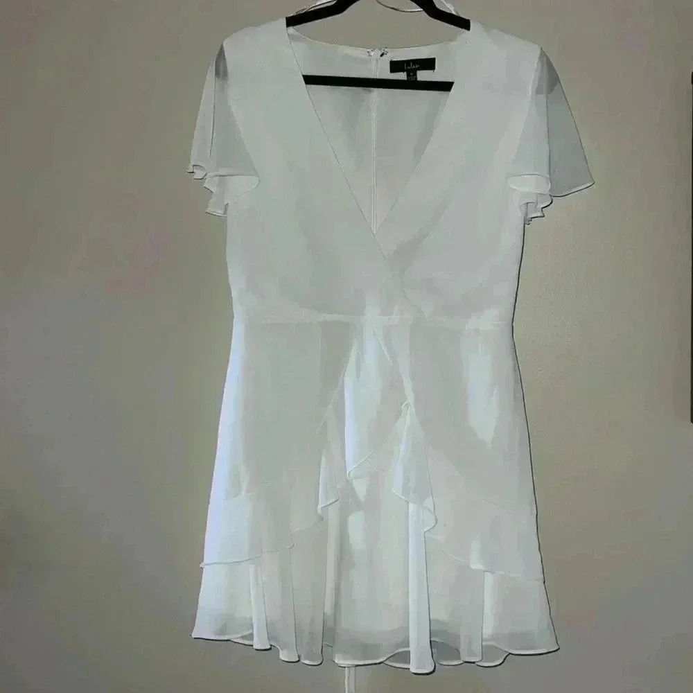Lulus Wedding White Ruffle Dress Z8